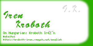 iren kroboth business card